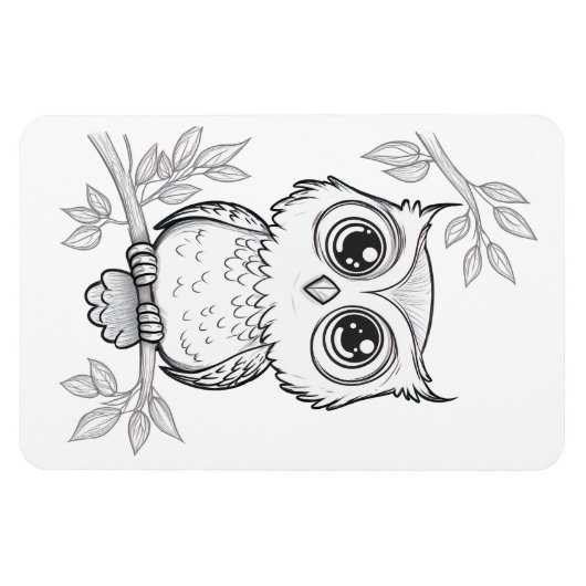 Schönes Owl Flexible Foto Magnet (Horizontal)