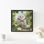 Schönes Owl Quadratische Wanduhr (Zuhause)