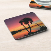Schönes Ozean-Einlass-Sonnenuntergang-Untersetzer Getränkeuntersetzer (Linke Seite)