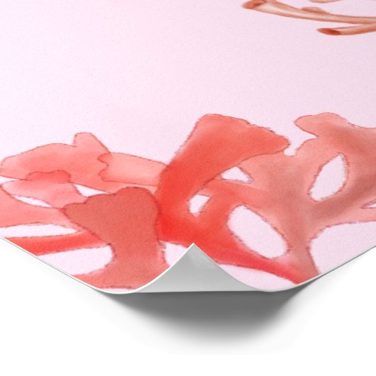 Schönes Ozean Narwhal Baby Dusche Begrüßungspposte Poster (Ecke)