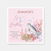 Schönes Ozeanbaby Narwhal seashells Birthday Party Serviette (Vorderseite)