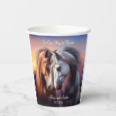 Schönes Paar Pferde für immer Jubiläum Pappbecher (Rückseite)