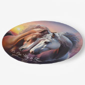 Schönes Paar Pferde für immer Jubiläum Pappteller (Schrägansicht)