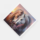 Schönes Paar Pferde für immer Jubiläum Serviette (Ecke)