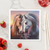 Schönes Paar Pferde für immer Jubiläum Serviette (Beispiel)