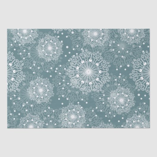 schönes Packpapier mit Schneeflocken im Winter Seidenpapier (Vorderseite)