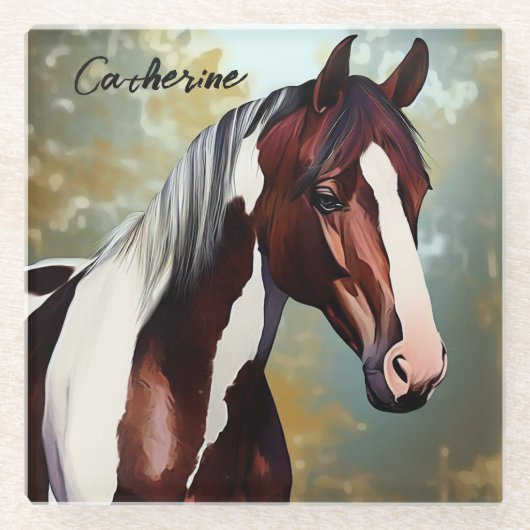 Schönes Paint Horse Glasuntersetzer (Vorderseite)