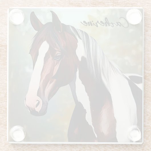 Schönes Paint Horse Glasuntersetzer (Rückseite)