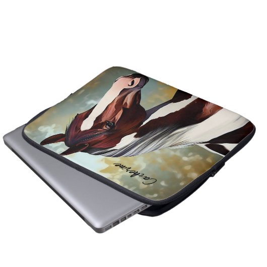 Schönes Paint Horse Laptopschutzhülle (Vorne Knopf)