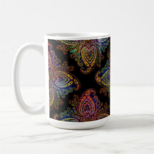 SCHÖNES PAISLEY auf Schwarz Kaffeetasse