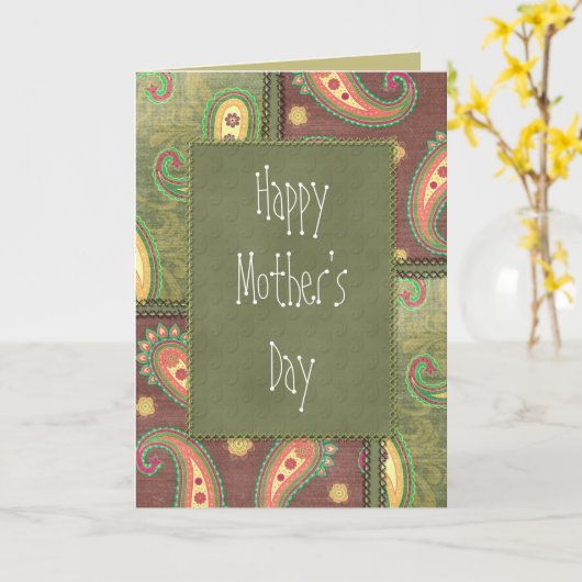 Schönes Paisley Birthday Design Karte (Gelbe Blume)