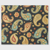 Schönes Paisley Muster dunkel und farbenfroh Desig Geschenkpapier (Flach)