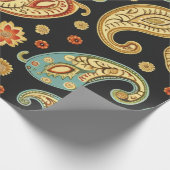 Schönes Paisley Muster dunkel und farbenfroh Desig Geschenkpapier (Ecke)