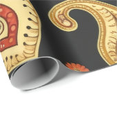 Schönes Paisley Muster dunkel und farbenfroh Desig Geschenkpapier (Rolleneckpunkt)