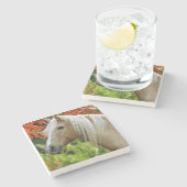 Schönes Palomino-Entwurfs-Pferd Steinuntersetzer (Seitenansicht)