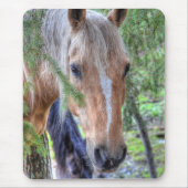 Schönes Palomino Paint Horse & Branchen im Regen Mousepad (Vorne)