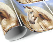 Schönes Palomino Pferd Geburtstag Geschenkpapier (Rolleneckpunkt)
