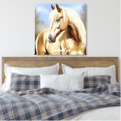 Schönes Palomino Pferd Leinwanddruck (Insitu (Schlafzimmer))