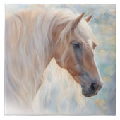 Schönes Palomino Pferd Long Mane Fliese (Vorderseite)
