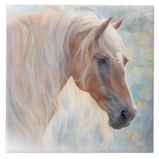 Schönes Palomino Pferd Long Mane Fliese