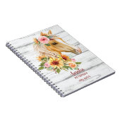 Schönes Palomino Pferd mit Sonnenblumen Custom Notizblock (Rechte Seite)