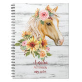 Schönes Palomino Pferd mit Sonnenblumen Custom Notizblock (Vorderseite)