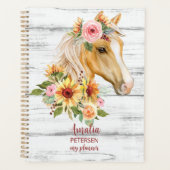 Schönes Palomino Pferd mit Sonnenblumen Custom Planer (Vorderseite)