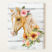 Schönes Palomino Pferd mit Sonnenblumen Custom Planer (Rückseite)