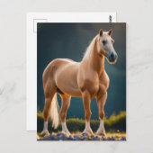 Schönes Palomino Quarter Reiten mit Blume Postkarte (Vorne/Hinten)