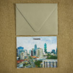 Schönes Panama City Oil Paint Cityscape Postkarte<br><div class="desc">Diese Postkarte zeigt die phantastische Skyline der Stadt Panama mit ihren hohen Gebäude und der einzigartigen Silhouette. Arbeitet gut als Reise-Souvenir und Geschenk-Idee.</div>