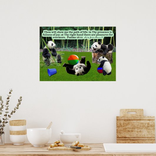 Schönes Panda Scripture Poster Psalms 16:11 (Küche)