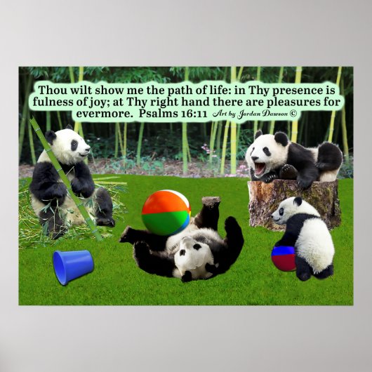 Schönes Panda Scripture Poster Psalms 16:11 (Vorne)