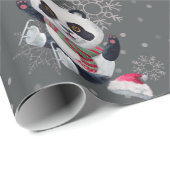 Schönes Panda Weihnachtswrapping Paper Geschenkpapier (Rolleneckpunkt)