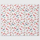 Schönes Papier mit Vogelmuster. Geschenkpapier (Flach)