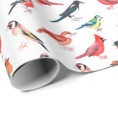 Schönes Papier mit Vogelmuster. Geschenkpapier (Rolleneckpunkt)