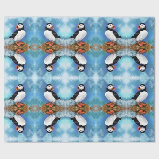 Schönes Papier zum Wrapping von Vögeln im Atlantik Geschenkpapier (Flach)