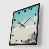 Schönes Paradies für tropische Strände Quadratische Wanduhr (Winkel)