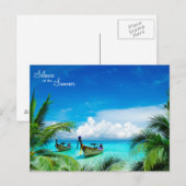 Schönes Paradies mit Schiffen Postkarte (Vorne/Hinten)