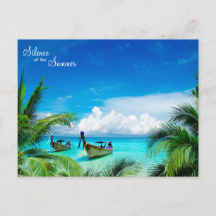 Schönes Paradies mit Schiffen Postkarte