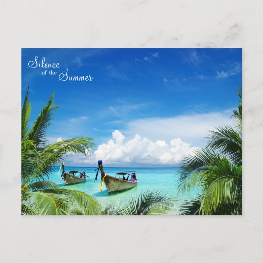 Schönes Paradies mit Schiffen Postkarte (Vorderseite)