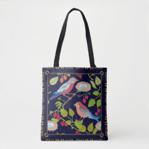 Schönes Paradies Vögel und Rote Sommer Berries Tasche