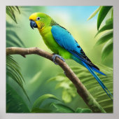 Schönes Parakeet im Dschungel Poster (Vorne)