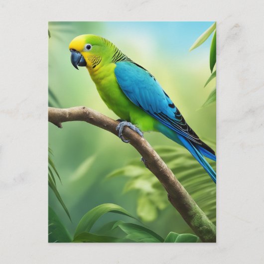 Schönes Parakeet im Dschungel Postkarte (Vorderseite)