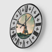 Schönes Paris ~ Eiffelturm bei Twilight ~ * ~ Große Wanduhr (Winkel)