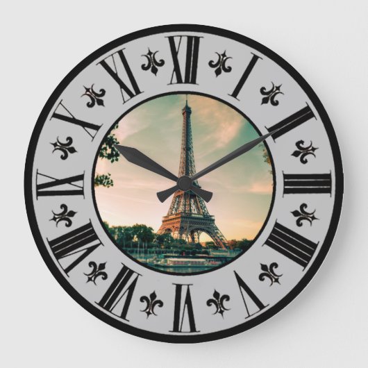 Schönes Paris ~ Eiffelturm bei Twilight ~ * ~ Große Wanduhr (Vorderseite)