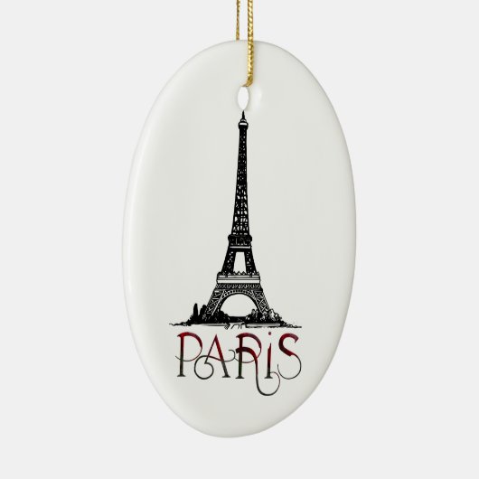 Schönes Paris, Eiffelturm Weihnachten Keramik Ornament (Rechts)