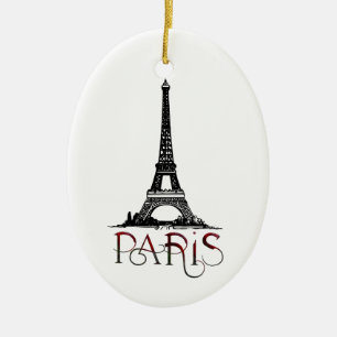 Schönes Paris, Eiffelturm Weihnachten Keramik Ornament