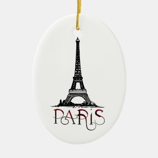 Schönes Paris, Eiffelturm Weihnachten Keramik Ornament (Vorne)