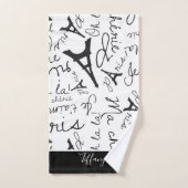 Schönes Paris in Schwarz und Weiß Badhandtuch Set (Handtuch)