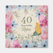 Schönes passendes rustikales botanisches Kunstwerk Magnet (Vorne)